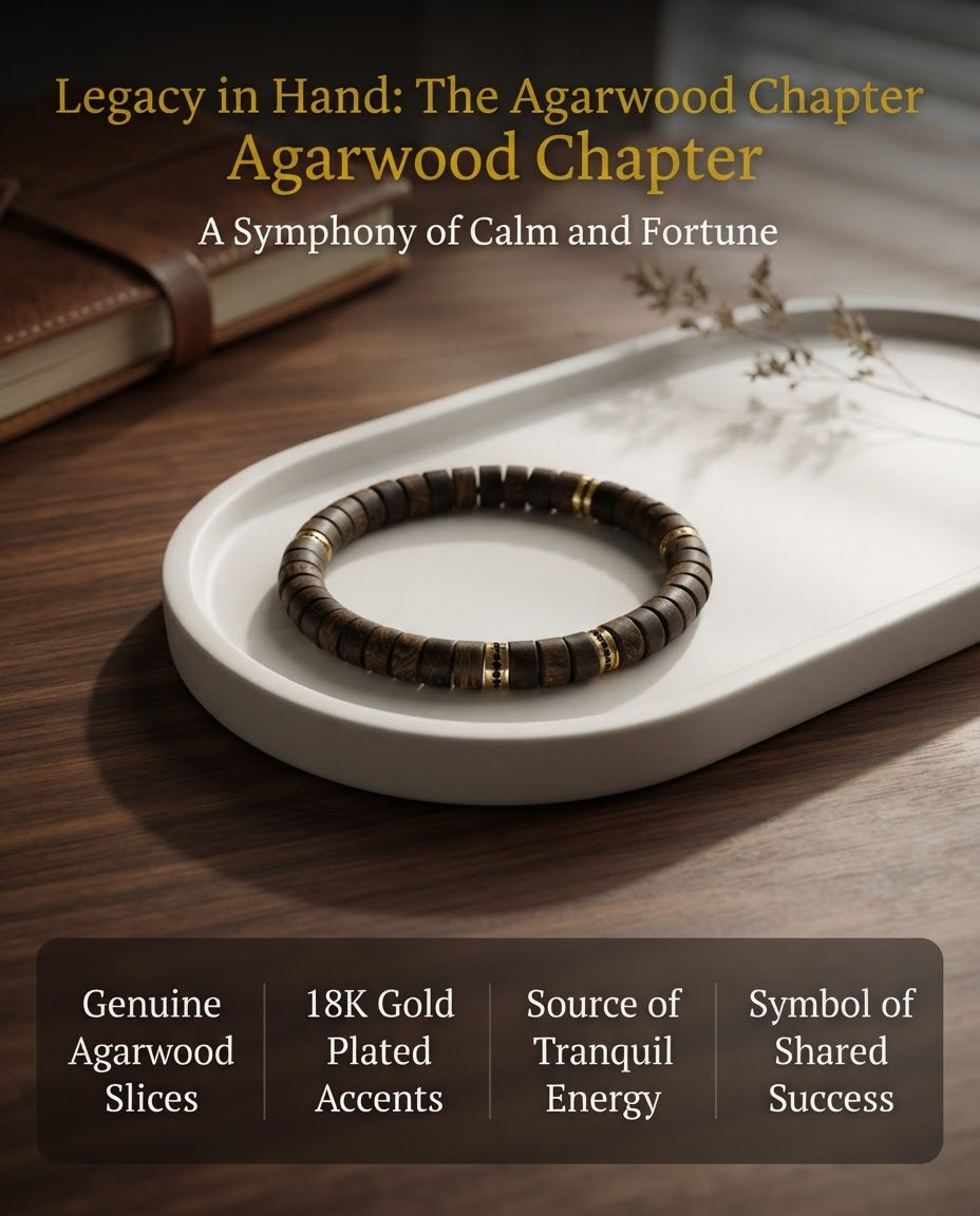 Agarwood Couple Bracelet Set – Natural Sandalwood Inspired Matching Bracelets for Harmony, Calm Energy & Meaningful Connection