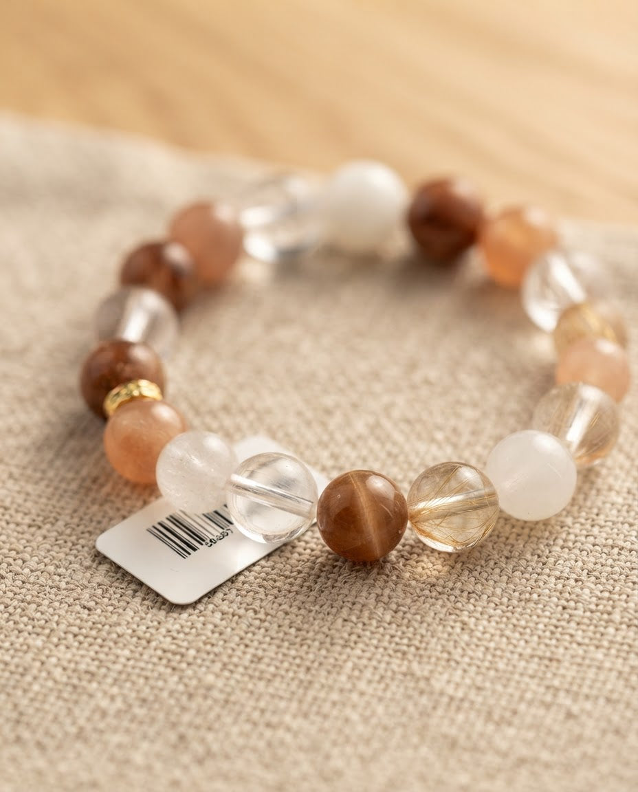 Clear Mist Crystal Bracelet – Minimalist Crystal Bracelet for Clarity, Career Growth & Calm Energy