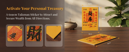 Feng Shui Wealth Talisman – Five Directions Prosperity Charm Inspired by Chinese Taoist Tradition