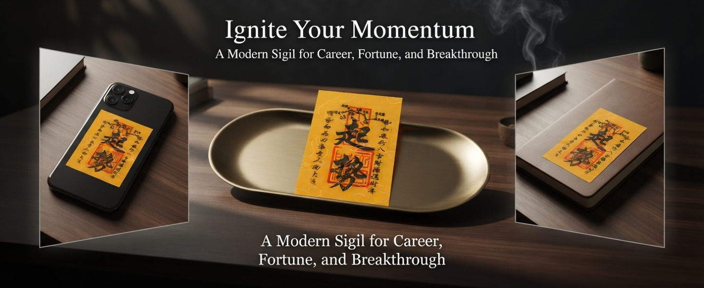 Taoist Momentum Talisman – Chinese Success Charm for New Beginnings, Positive Energy & Growth