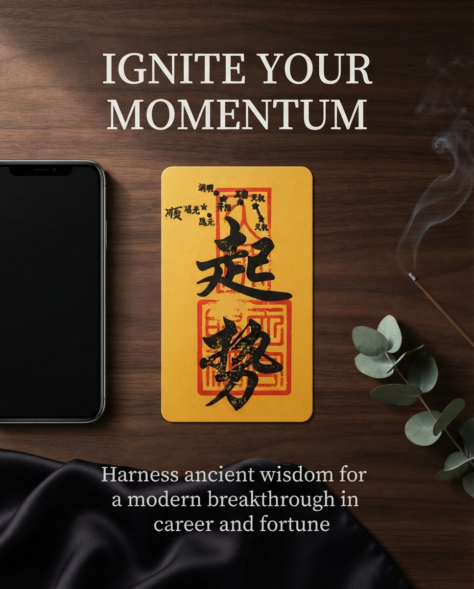 Taoist Momentum Talisman – Chinese Success Charm for New Beginnings, Positive Energy & Growth
