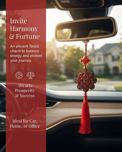 Chinese Taoist Feng Shui 36 Emperor Coins Bagua Plum Blossom Fortune Knot Charm – Career Success, Wealth Luck, Protection & Five-Way Prosperity Amulet