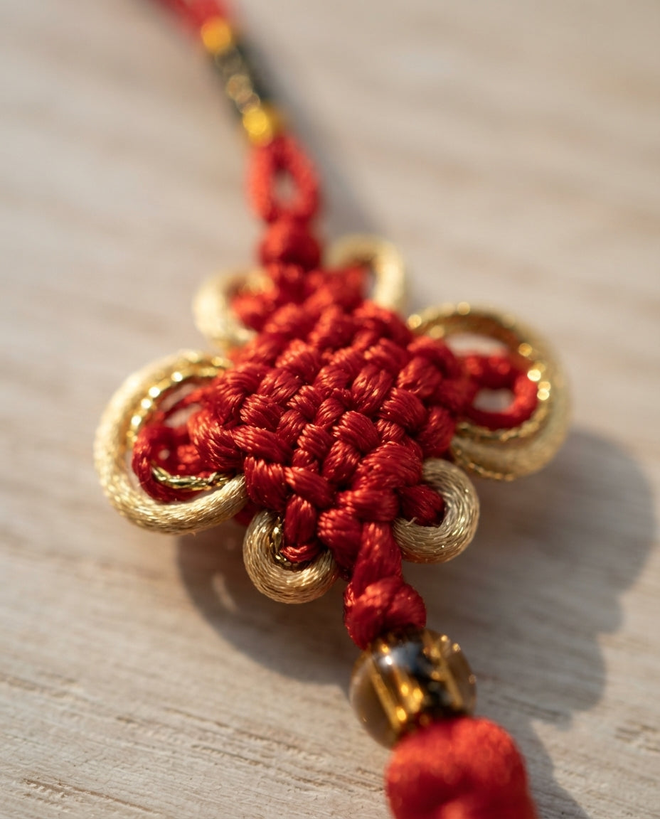 Chinese Taoist Feng Shui 36 Emperor Coins Bagua Plum Blossom Fortune Knot Charm – Career Success, Wealth Luck, Protection & Five-Way Prosperity Amulet