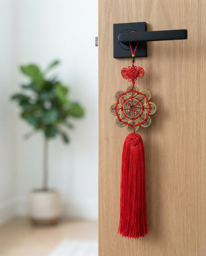 Chinese Taoist Ten Emperor Coins Feng Shui Copper Charm – Wealth Protection & Energy Balance Hanging Ornament