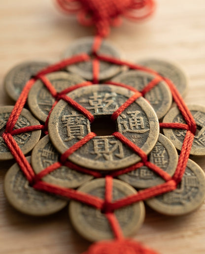 Chinese Taoist Ten Emperor Coins Feng Shui Copper Charm – Wealth Protection & Energy Balance Hanging Ornament