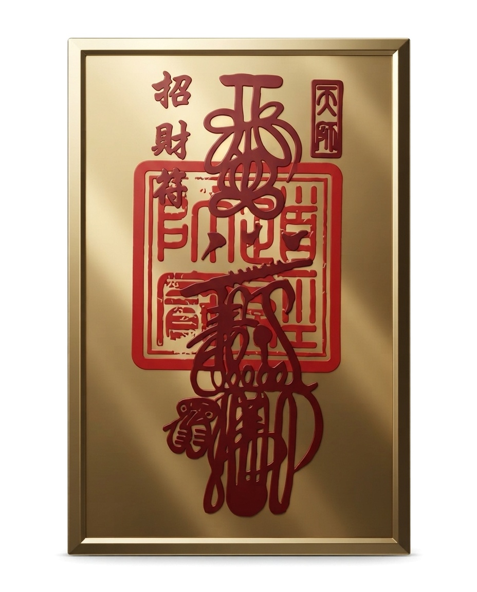 Feng Shui Wealth Charm – Chinese Taoist Blessing Symbol for Prosperity, Abundance & Good Fortune