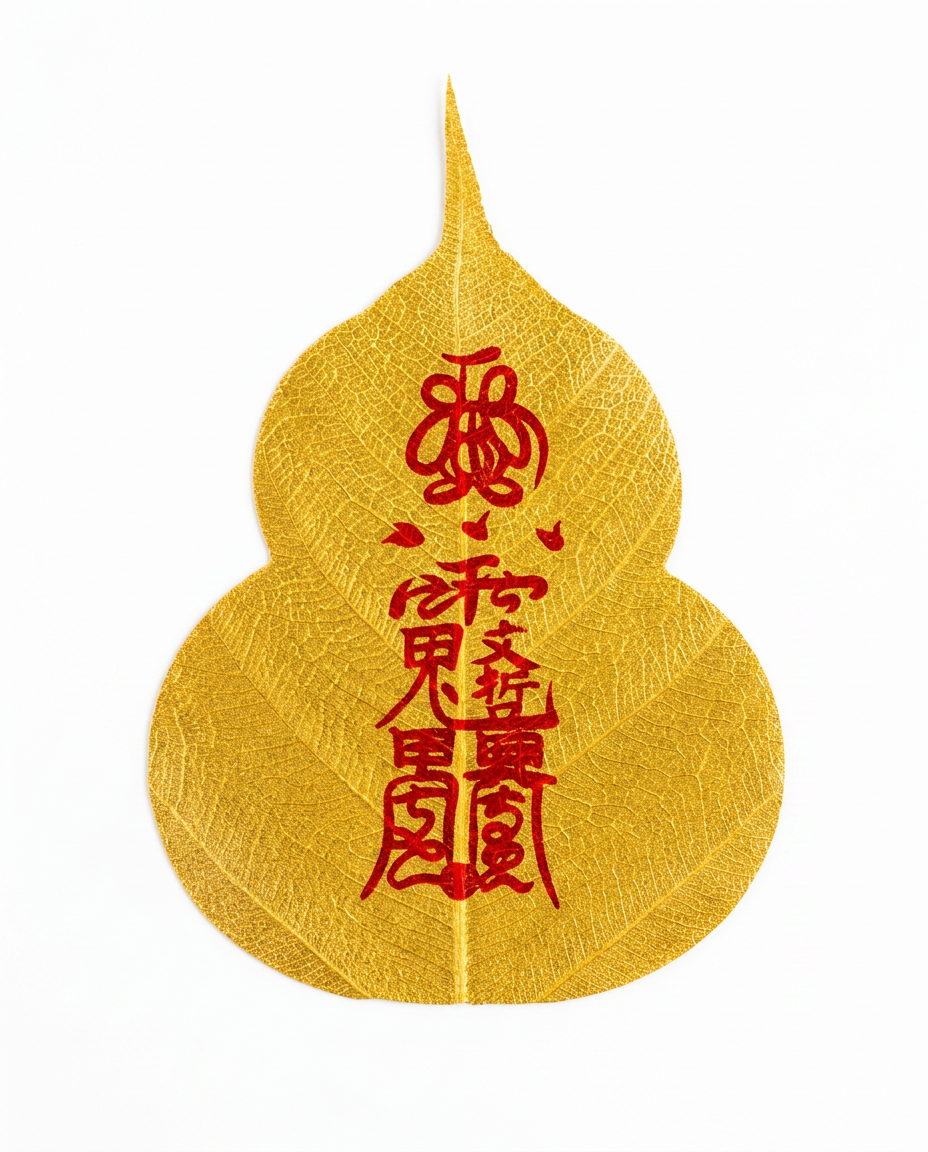 Chinese Prosperity Talisman Bodhi Leaf Phone Sticker