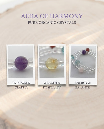Clear Quartz Multi-Stone Double Strand Bracelet – Natural Crystal Bracelet for Prosperity, Clarity & Positive Connections