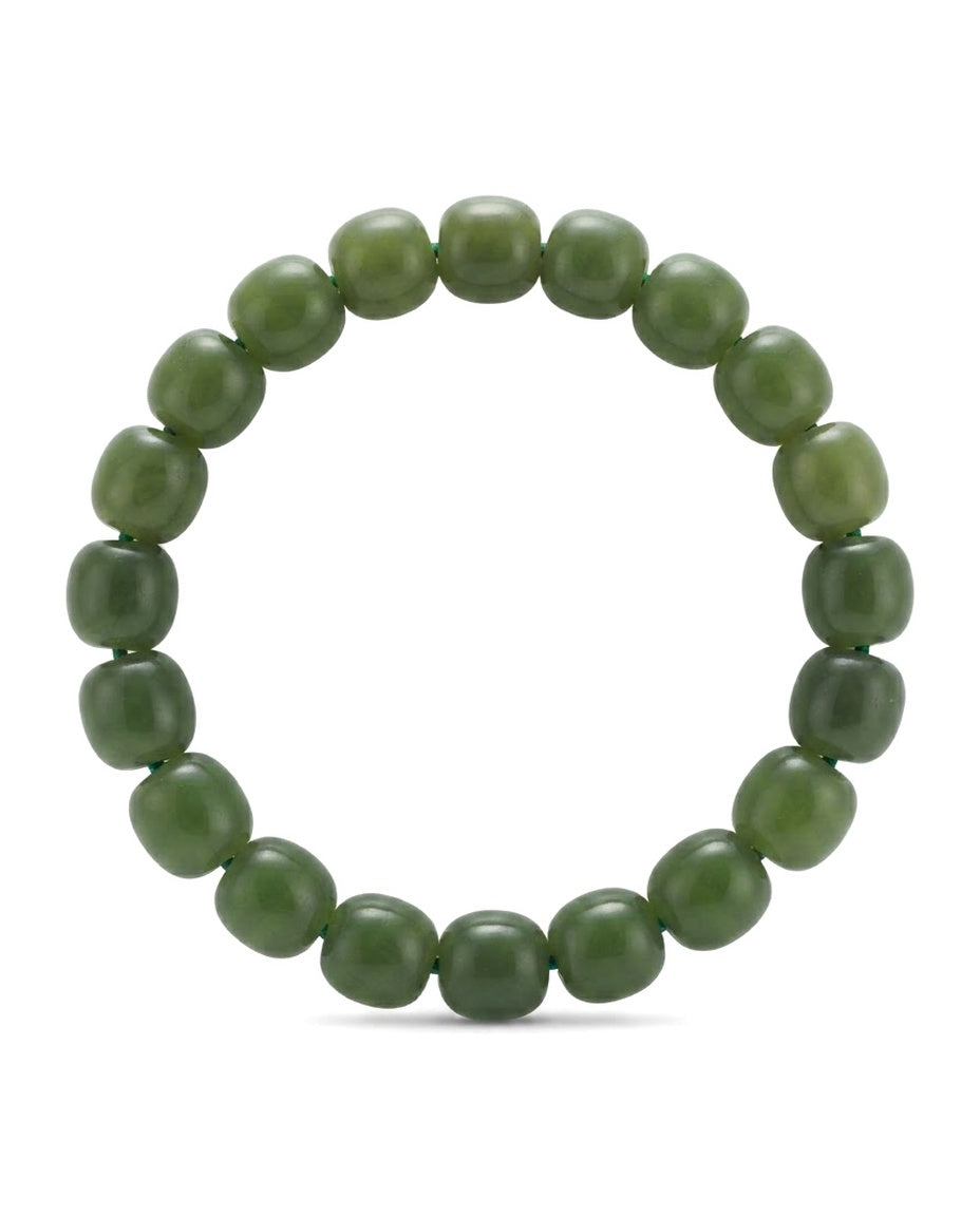 Hetian Jade Aqua Bead Bracelet | Natural Chinese Jade Jewelry for Calm Energy, Balance & Smooth Life Journey