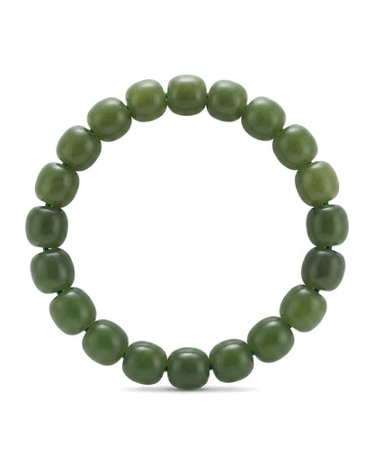 Hetian Jade Aqua Bead Bracelet | Natural Chinese Jade Jewelry for Calm Energy, Balance & Smooth Life Journey