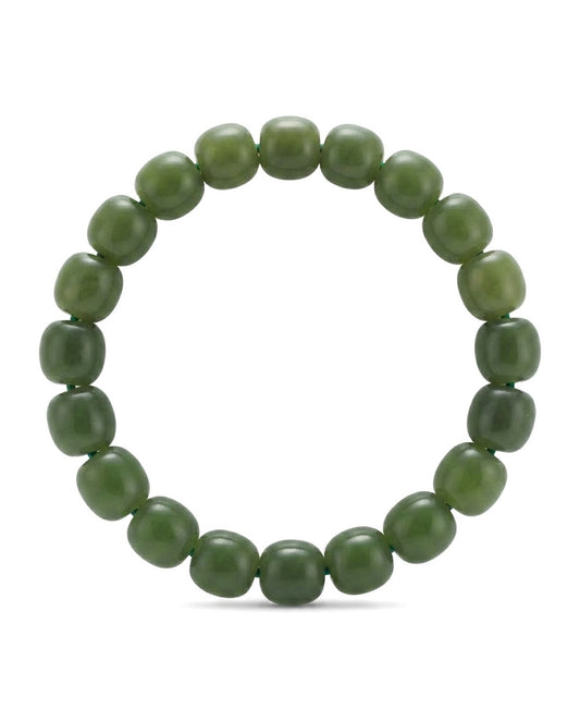Hetian Jade Aqua Bead Bracelet | Natural Chinese Jade Jewelry for Calm Energy, Balance & Smooth Life Journey