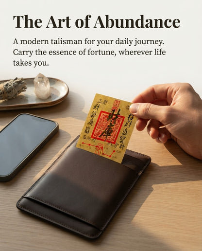 Five Directions Wealth Guardian Talisman | Traditional Taoist Gold Foil Charm Inspired by Chinese Fortune Culture