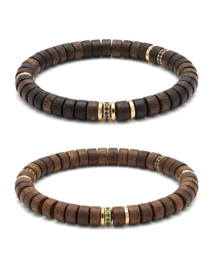 Agarwood Couple Bracelet Set – Natural Sandalwood Inspired Matching Bracelets for Harmony, Calm Energy & Meaningful Connection