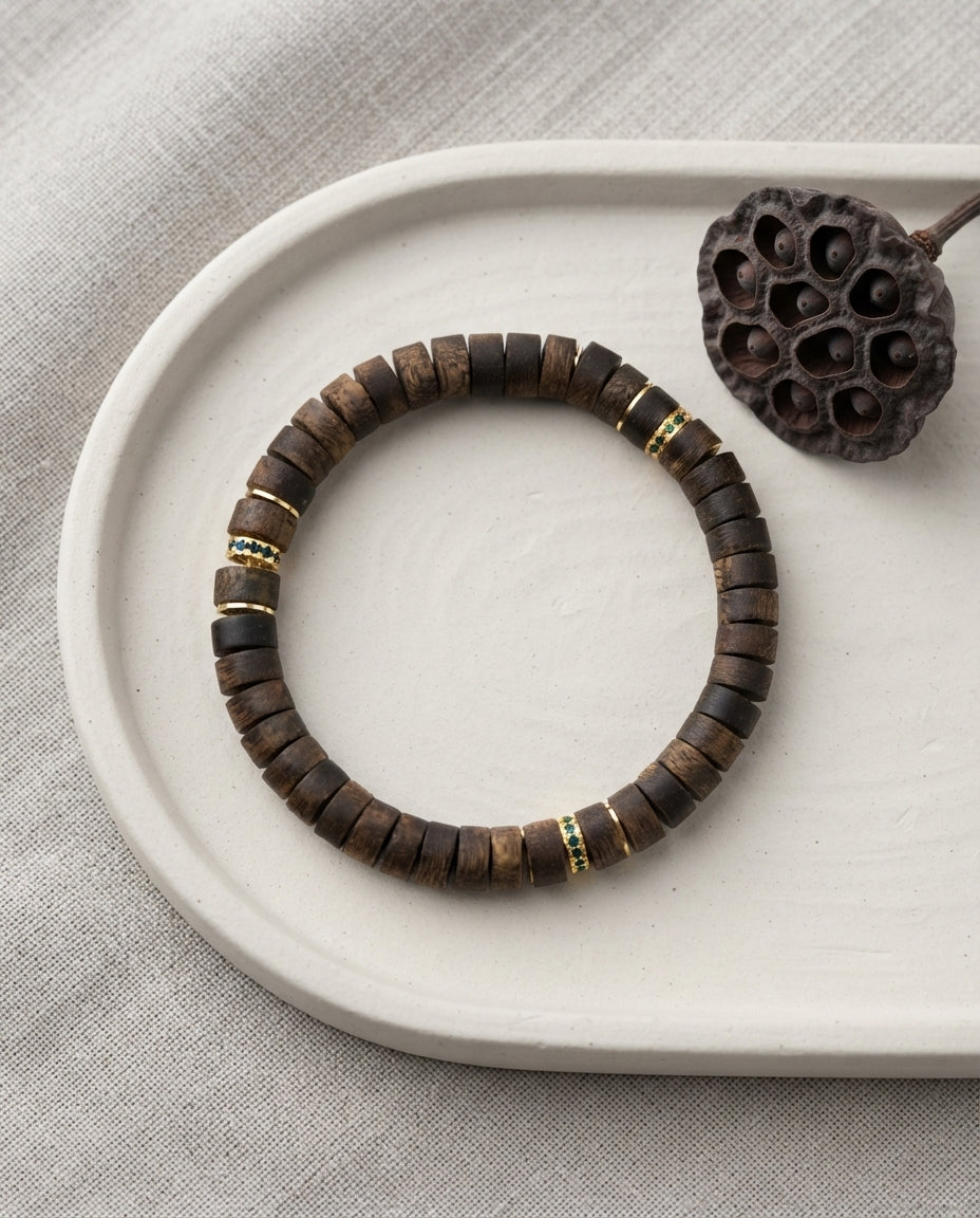 Agarwood Couple Bracelet Set – Natural Sandalwood Inspired Matching Bracelets for Harmony, Calm Energy & Meaningful Connection