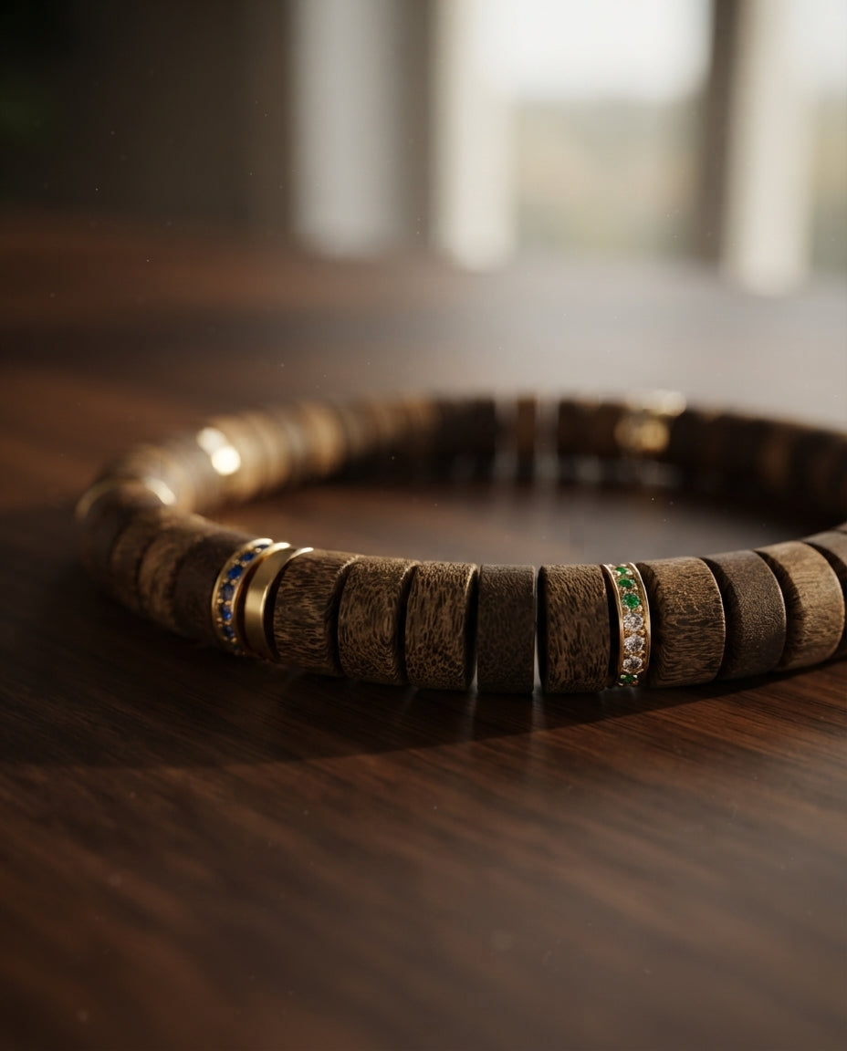Agarwood Couple Bracelet Set – Natural Sandalwood Inspired Matching Bracelets for Harmony, Calm Energy & Meaningful Connection