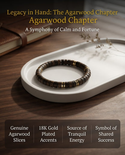 Agarwood Couple Bracelet Set – Natural Sandalwood Inspired Matching Bracelets for Harmony, Calm Energy & Meaningful Connection