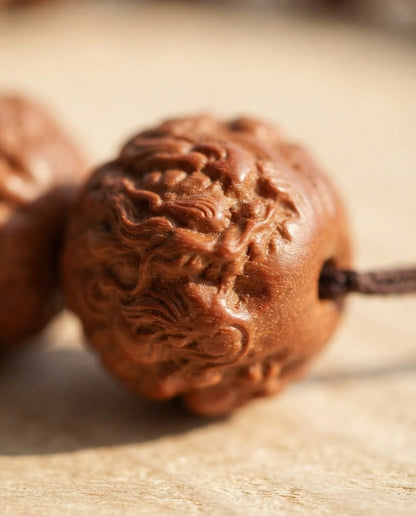 Red Sandalwood Pixiu Bracelet – Chinese Inspired Wooden Bracelet for Prosperity, Protection Symbolism & Positive Energy