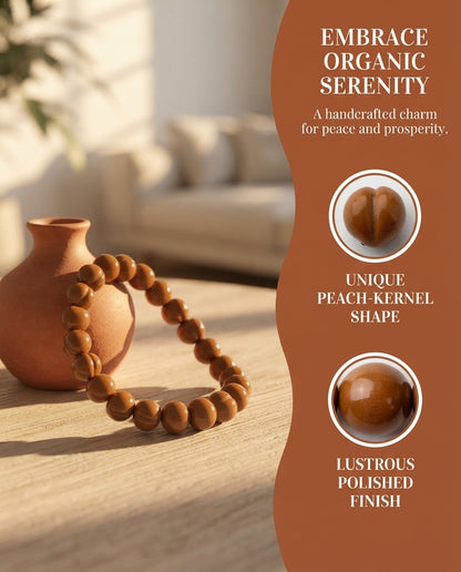 Monkey Head Walnut Peach Bracelet – Natural Walnut Bead Bracelet for Good Fortune, Calm Energy & Personal Growth