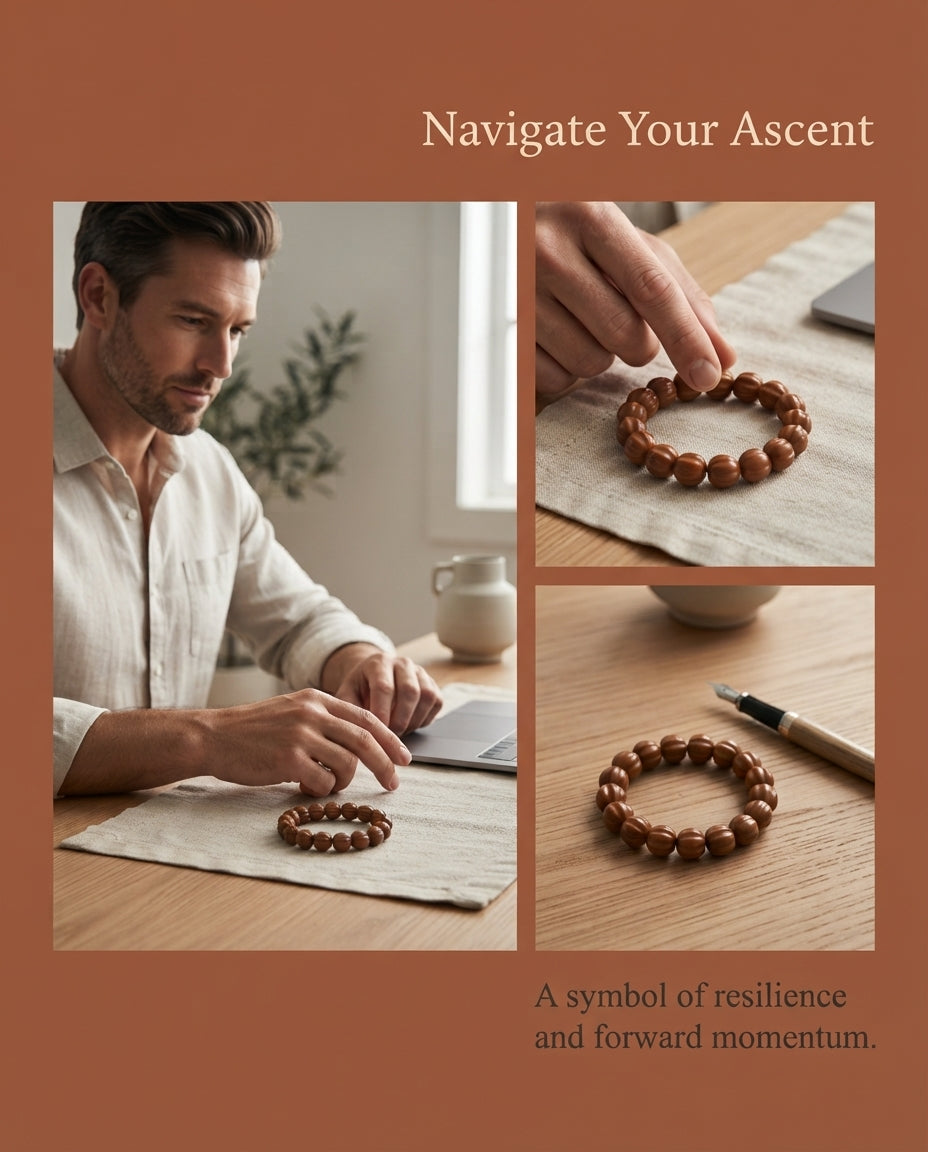 Monkey Head Walnut Shark Back Bracelet – Natural Walnut Bead Bracelet for Strength, Career Growth & Personal Transformation