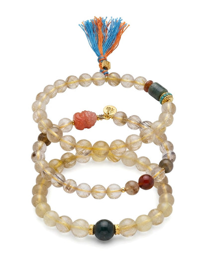 Golden Tower Crystal Bracelet – Feng Shui Inspired Bracelet for Prosperity, Success & Positive Opportunities
