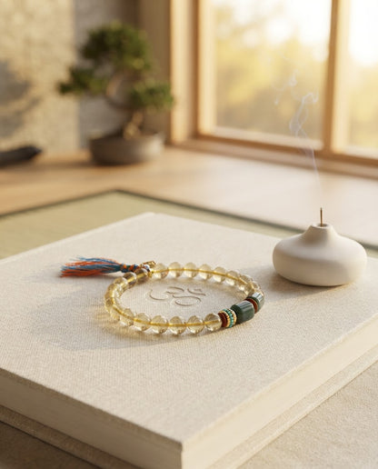 Golden Tower Crystal Bracelet – Feng Shui Inspired Bracelet for Prosperity, Success & Positive Opportunities