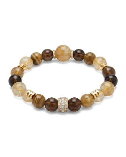 Golden Citrine Fortune Trio Bracelet – Multi-Stone Crystal Bracelet for Prosperity, Success & Positive Opportunities