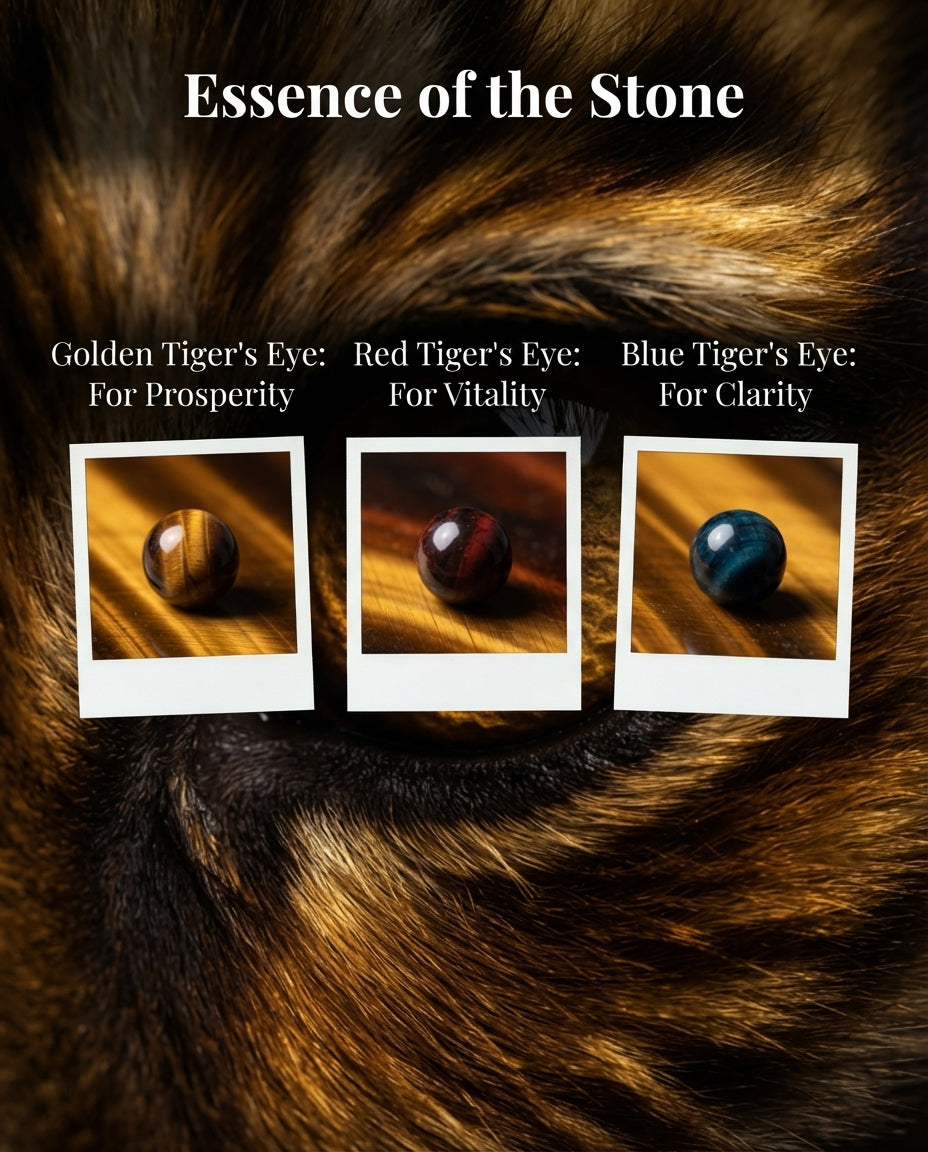 Three Color Tiger Eye Bracelet – Natural Tiger Eye Stone Bracelet for Confidence, Prosperity & Positive Energy