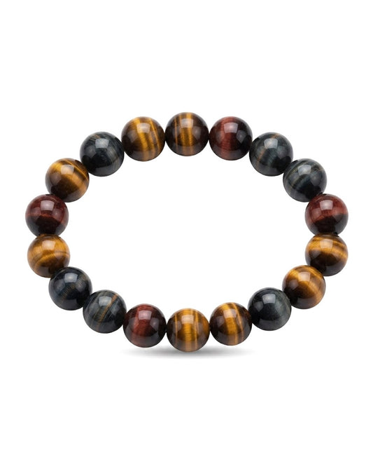 Three Color Tiger Eye Bracelet – Natural Tiger Eye Stone Bracelet for Confidence, Prosperity & Positive Energy