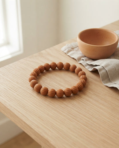 Golden Monkey Head Walnut Pumpkin Bracelet – Natural Wood Bead Bracelet for Prosperity, Career Growth & Calm Energy