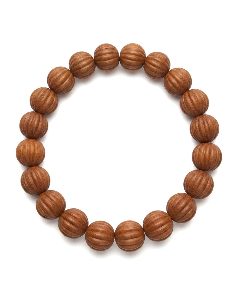 Golden Monkey Head Walnut Pumpkin Bracelet – Natural Wood Bead Bracelet for Prosperity, Career Growth & Calm Energy
