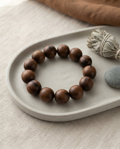 Lightning-Struck Jujube Wood Bracelet – Natural Wood Bracelet for Grounding, Calm Energy & Positive Protection Symbolism