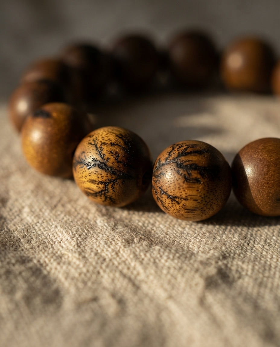 Lightning-Struck Jujube Wood Bracelet – Natural Wood Bracelet for Grounding, Calm Energy & Positive Protection Symbolism