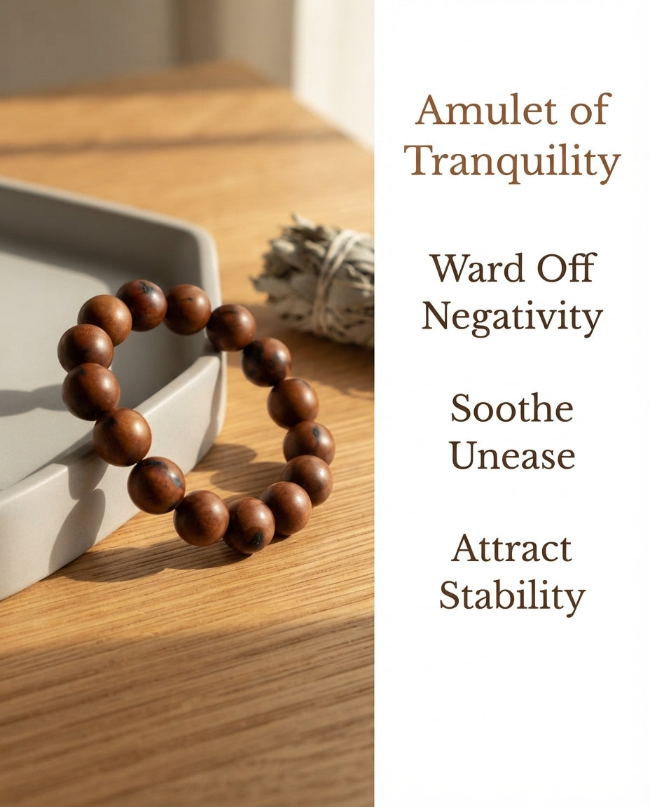 Lightning-Struck Jujube Wood Bracelet – Natural Wood Bracelet for Grounding, Calm Energy & Positive Protection Symbolism