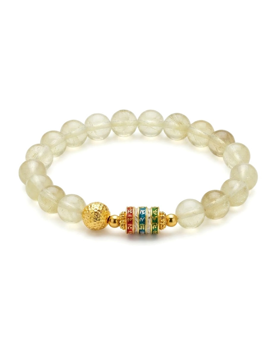Lemon Crystal Five Blessings Fortune Pouch Bracelet – Feng Shui Inspired Bracelet for Prosperity, Success & Positive Energy