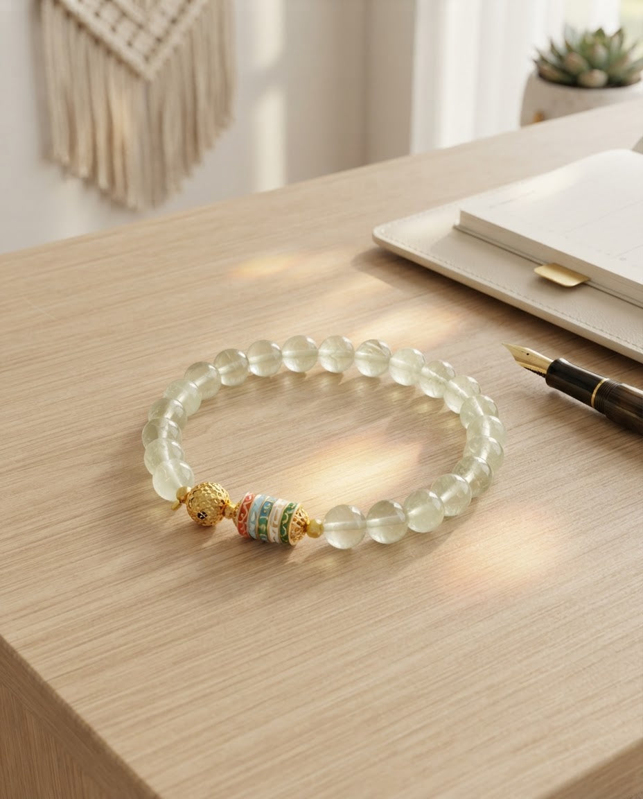 Lemon Crystal Five Blessings Fortune Pouch Bracelet – Feng Shui Inspired Bracelet for Prosperity, Success & Positive Energy