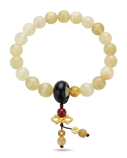 Jade & Vajra Crystal Bracelet – Feng Shui Inspired Bracelet for Good Fortune, Harmony & Positive Energy