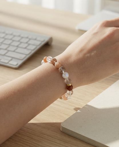 Clear Mist Crystal Bracelet – Minimalist Crystal Bracelet for Clarity, Career Growth & Calm Energy
