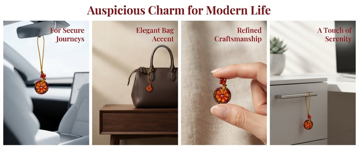 Chinese Bagua Cinnabar Pendant – Traditional Taoist Inspired Charm for Peace, Balance & Positive Energy