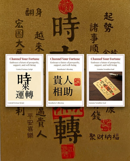 Taoist Luck Transformation Charm | Handmade Gold Foil Cinnabar Talisman Inspired by Chinese Tradition