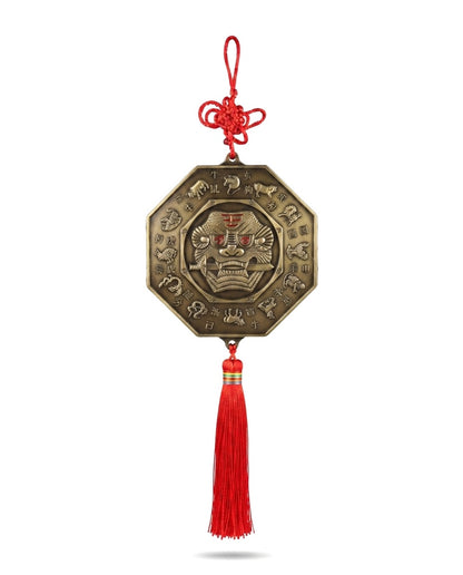 Chinese Taoist Twelve Zodiac Lion Sword Bagua Charm – Feng Shui Protection Decor for Home, Office & Business