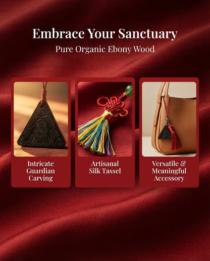 Natural Sandalwood Triangle Blessing Pendant – Traditional Chinese Wooden Charm for Peace, Balance & Positive Energy