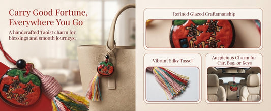 Natural Sandalwood Persimmon Blessing Ornament – Chinese Cultural Charm for Success, Harmony & Good Fortune