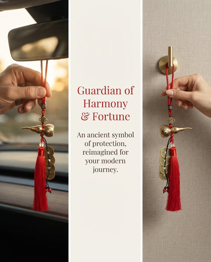 Chinese Taoist Feng Shui Titanium Gold Gourd with Five Emperor Coins Charm – Business Success, Wealth Luck, Protection & Five-Way Prosperity Amulet