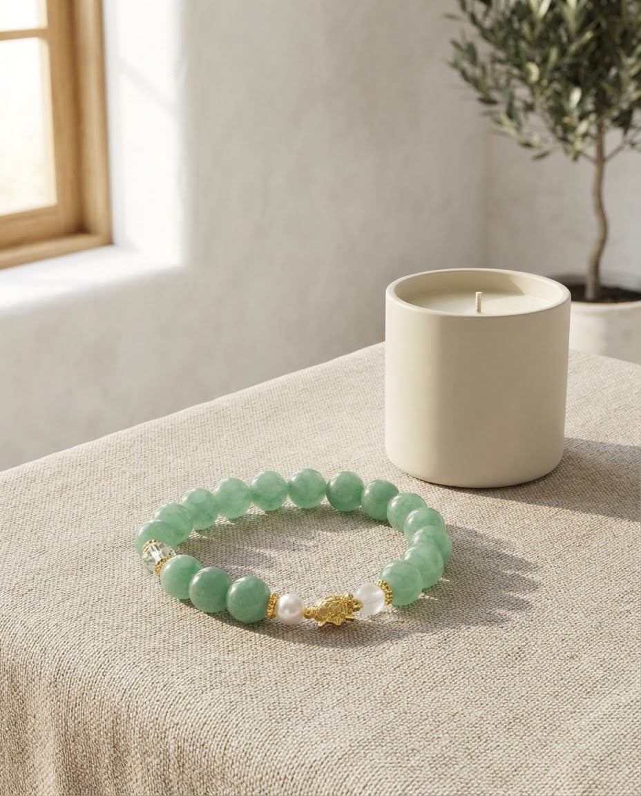 Amazonite & Turquoise Bracelet – Natural Crystal Bracelet for Communication, Career Success & Positive Energy