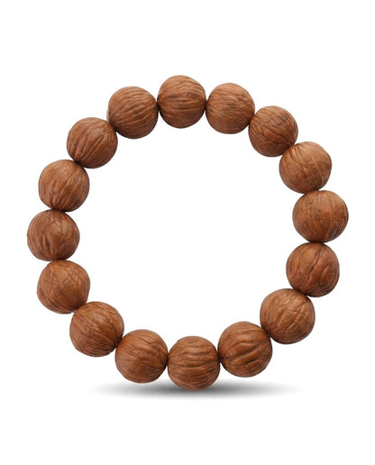 Golden Monkey Head Walnut Bracelet – Natural Round Walnut Bead Bracelet for Success, Prosperity & Personal Growt
