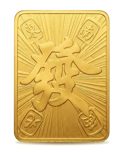 Taoist Golden Foil Four Seasons Wealth Charm 3×4cm | Chinese Prosperity Talisman for Phone, Wallet & Workspace