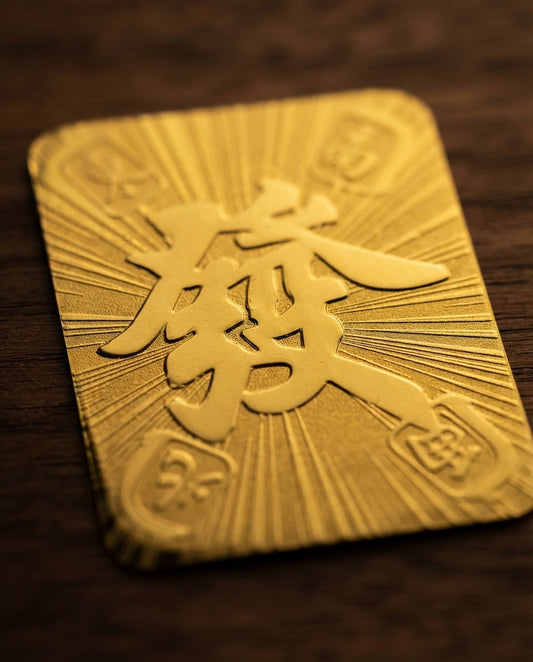 Taoist Golden Foil Four Seasons Wealth Charm 3×4cm | Chinese Prosperity Talisman for Phone, Wallet & Workspace