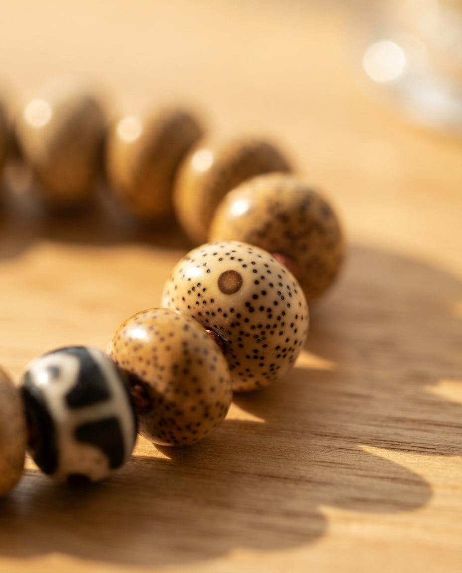 Star & Moon Bodhi Abacus Bead Bracelet – Zen Inspired Natural Bracelet for Wisdom, Calm & Positive Energy