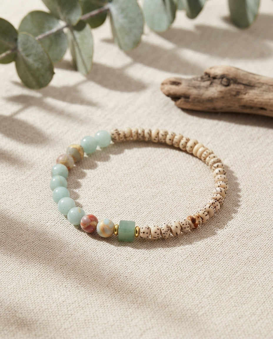 Star & Moon Bodhi Seed Bracelet – Natural Buddhist Inspired Bracelet for Calm Mind, Harmony & Positive Connections