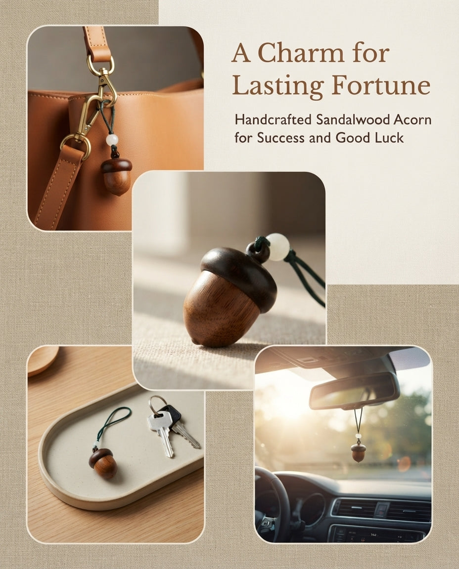 Natural Acorn Lucky Charm Ornament – Symbol of Growth, Abundance & Long-Lasting Success